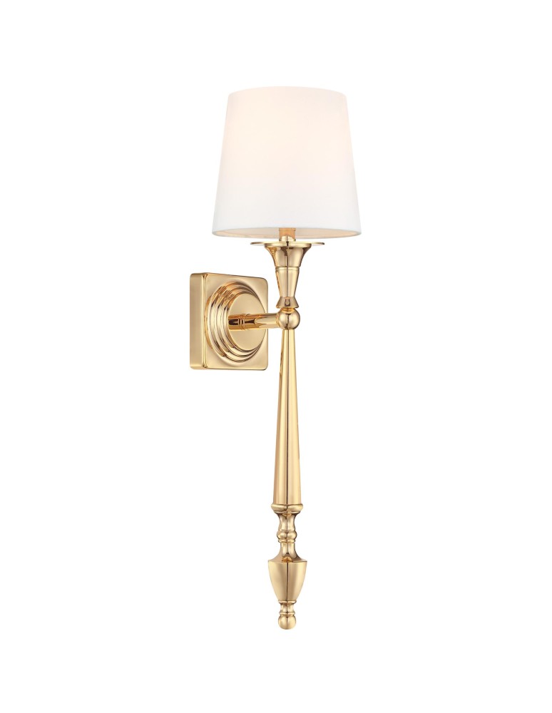 Hampton style wall lamps - Cosmolight Wall lamp AUSTIN W01265AU-WH Gold Gloss. - product kolory-swiatla.pl 1