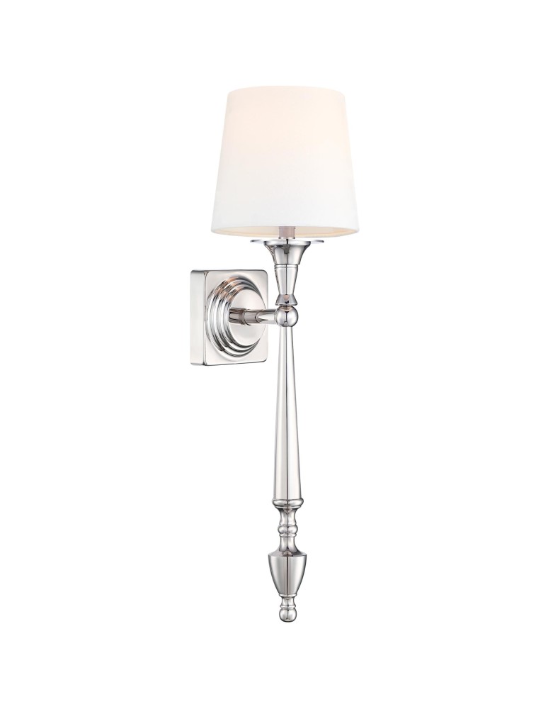 Hampton style wall lamps - Cosmolight Wall lamp AUSTIN W01258NI-WH Nickel - product kolory-swiatla.pl 1