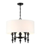 Hampton style pendant lamps - Cosmolight AUSTIN P05203BK-WH Pendant Lamp Black - product 1