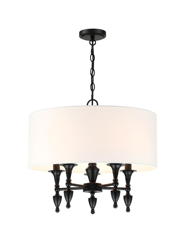 Hampton style pendant lamps - Cosmolight AUSTIN P05203BK-WH Pendant Lamp Black - product kolory-swiatla.pl 1