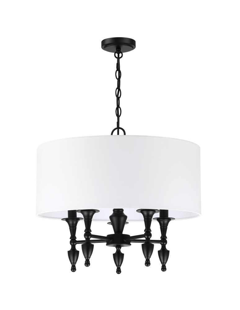 Hampton style pendant lamps - Cosmolight AUSTIN P05203BK-WH Pendant Lamp Black - product kolory-swiatla.pl 2