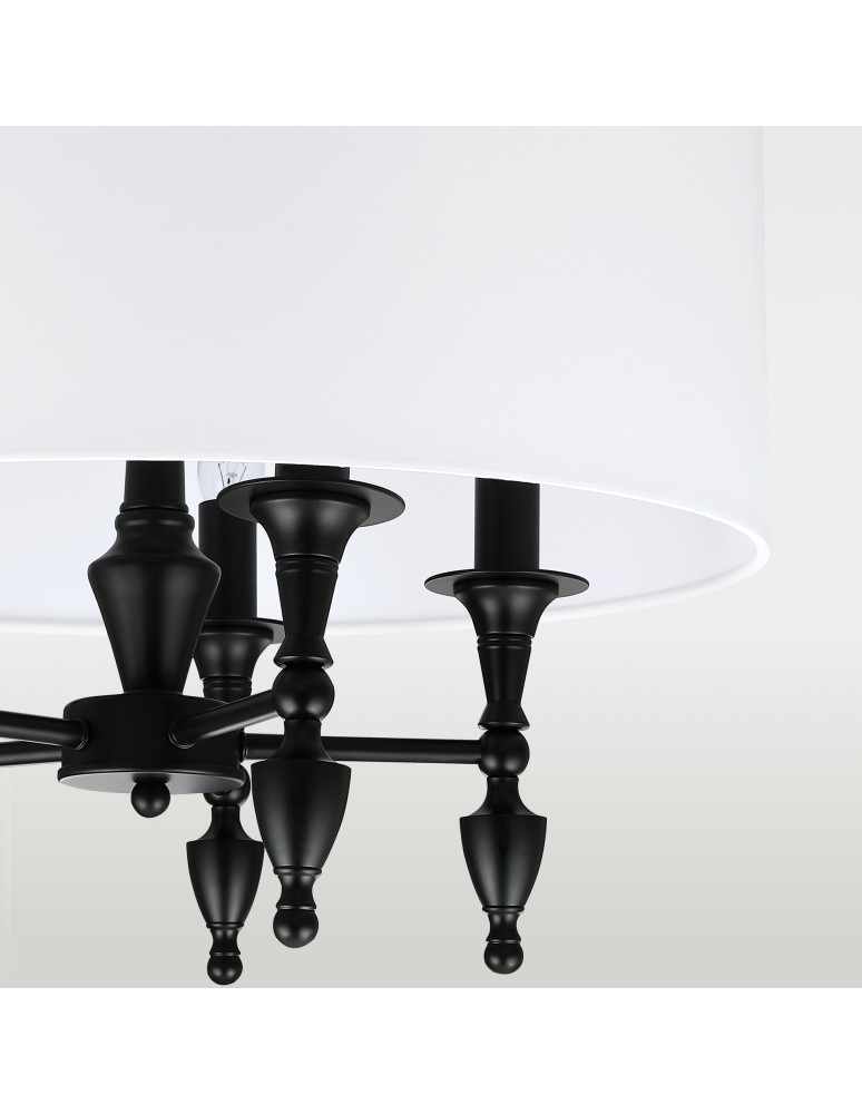 Hampton style pendant lamps - Cosmolight AUSTIN P05203BK-WH Pendant Lamp Black - product kolory-swiatla.pl 3