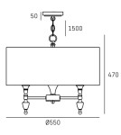 Hampton style pendant lamps - Cosmolight AUSTIN P05203BK-WH Pendant Lamp Black - product 5