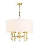 Hampton style pendant lamps - Cosmolight AUSTIN pendant lamp P05197BR-WH Brass - product 1