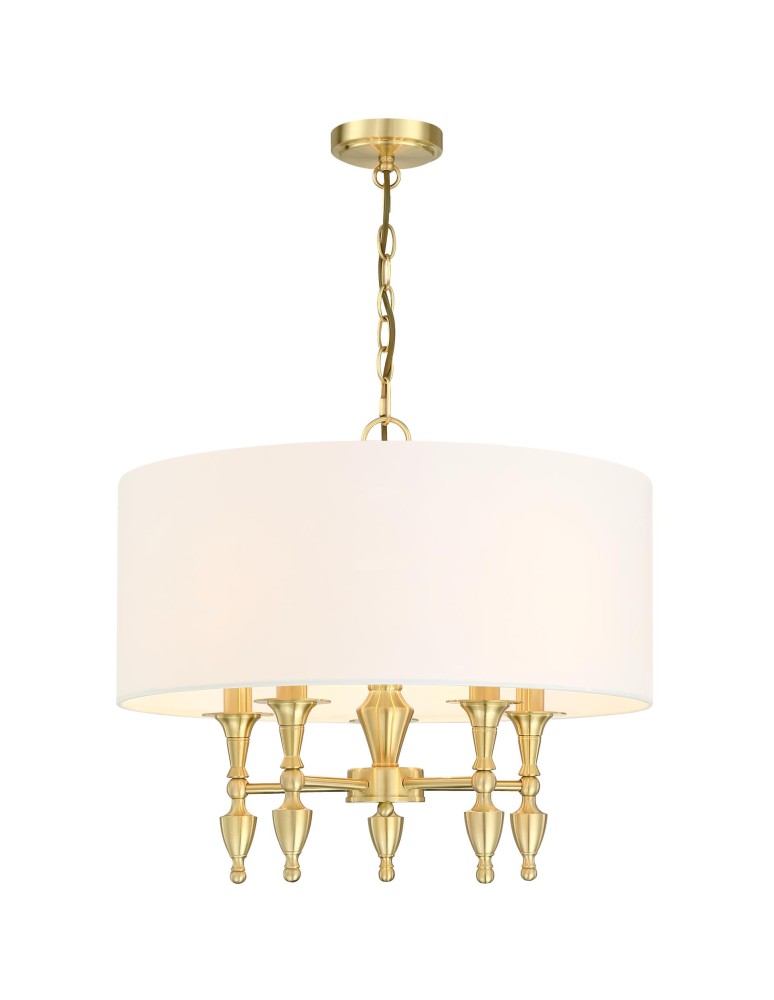 Hampton style pendant lamps - Cosmolight AUSTIN pendant lamp P05197BR-WH Brass - product kolory-swiatla.pl 1