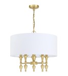 Hampton style pendant lamps - Cosmolight AUSTIN pendant lamp P05197BR-WH Brass - product 2