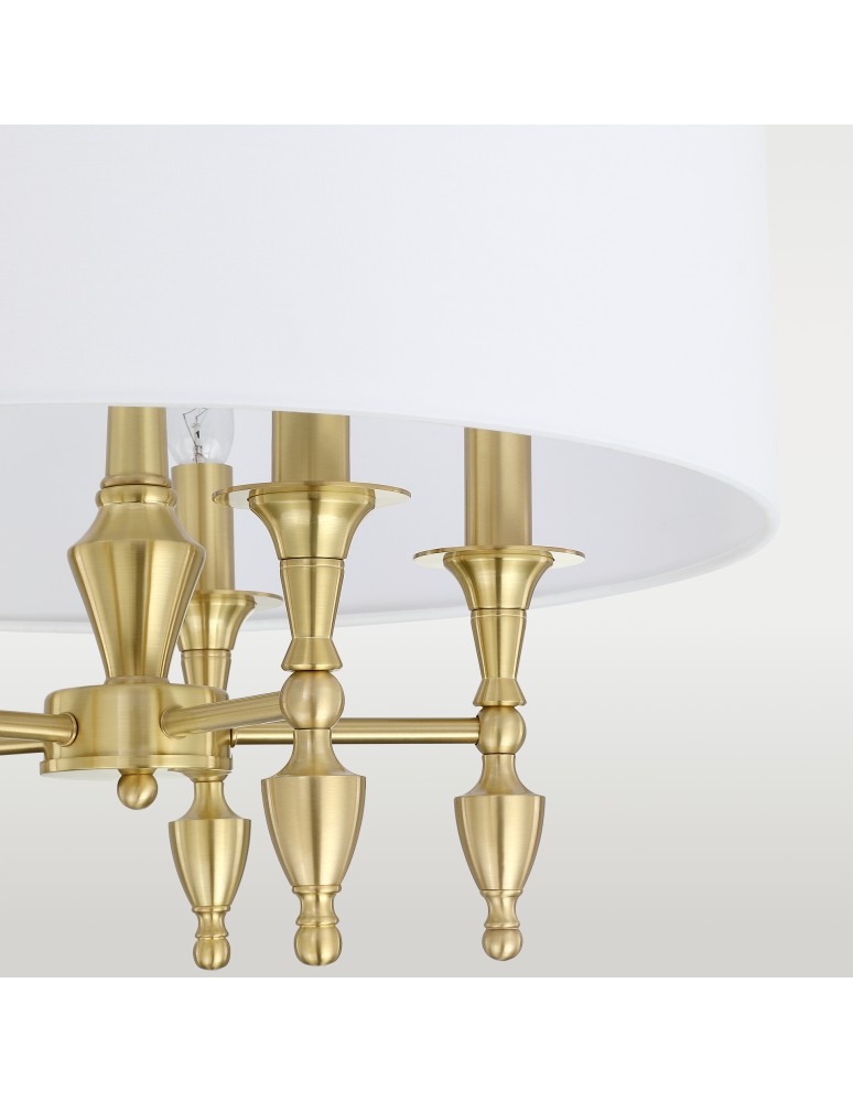 Hampton style pendant lamps - Cosmolight AUSTIN pendant lamp P05197BR-WH Brass - product kolory-swiatla.pl 3