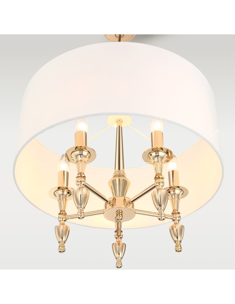 Hampton style pendant lamps - Cosmolight AUSTIN pendant lamp P05180AU-WH Gold. - product kolory-swiatla.pl 3