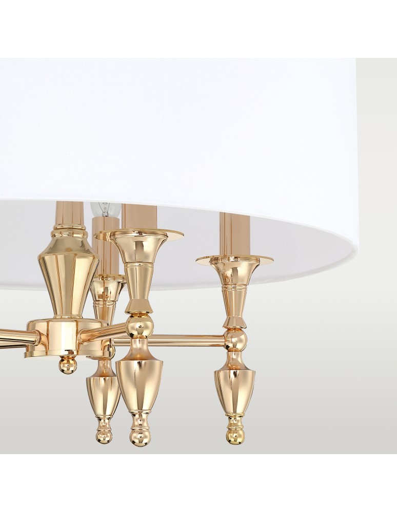 Hampton style pendant lamps - Cosmolight AUSTIN pendant lamp P05180AU-WH Gold. - product kolory-swiatla.pl 4
