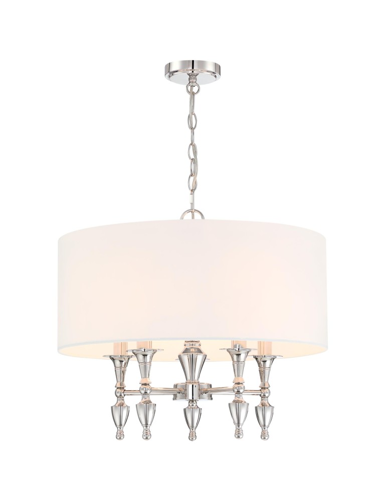 Hampton style pendant lamps - Cosmolight AUSTIN P05173NI-WH Nickel Pendant Lamp - product kolory-swiatla.pl 1