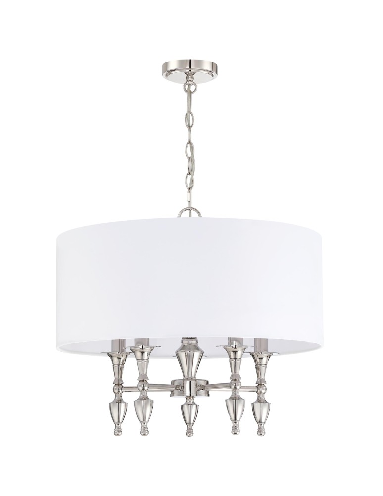 Hampton style pendant lamps - Cosmolight AUSTIN P05173NI-WH Nickel Pendant Lamp - product kolory-swiatla.pl 2