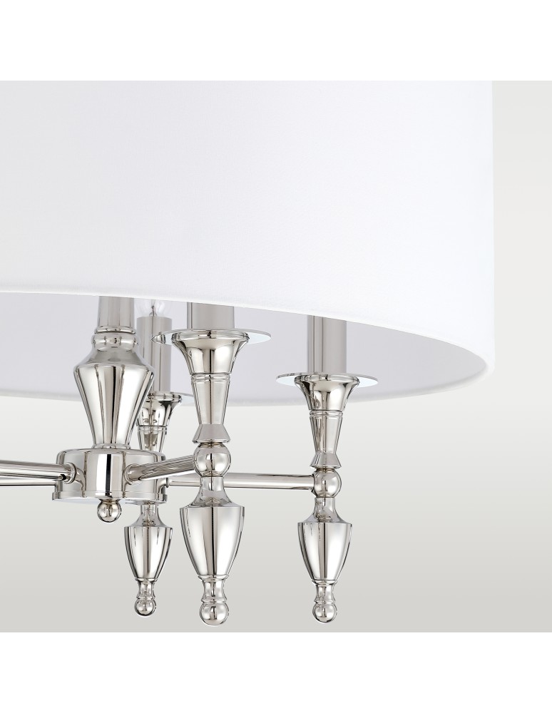 Hampton style pendant lamps - Cosmolight AUSTIN P05173NI-WH Nickel Pendant Lamp - product kolory-swiatla.pl 4