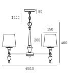 Hampton style pendant lamps - Cosmolight AUSTIN P04166BK-WH Pendant Lamp Black - product 4