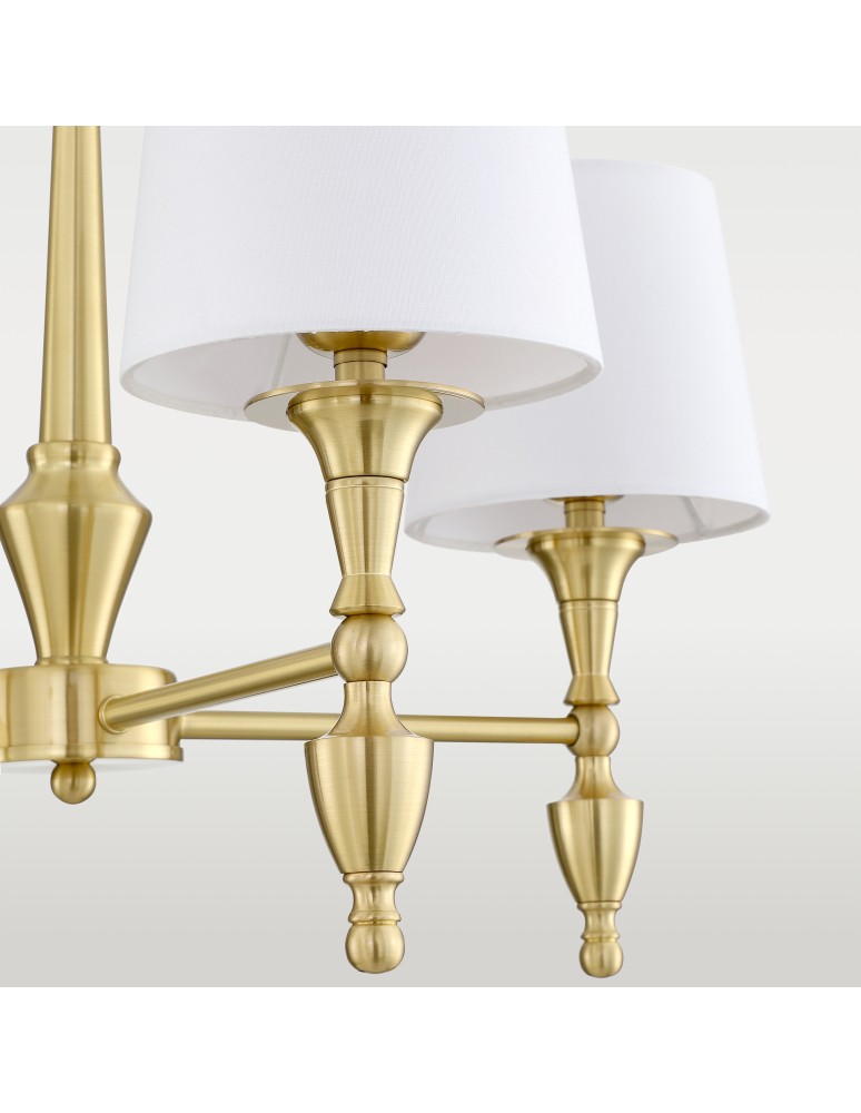 Hampton style pendant lamps - Cosmolight AUSTIN pendant lamp P04159BR-WH Brass - product kolory-swiatla.pl 3