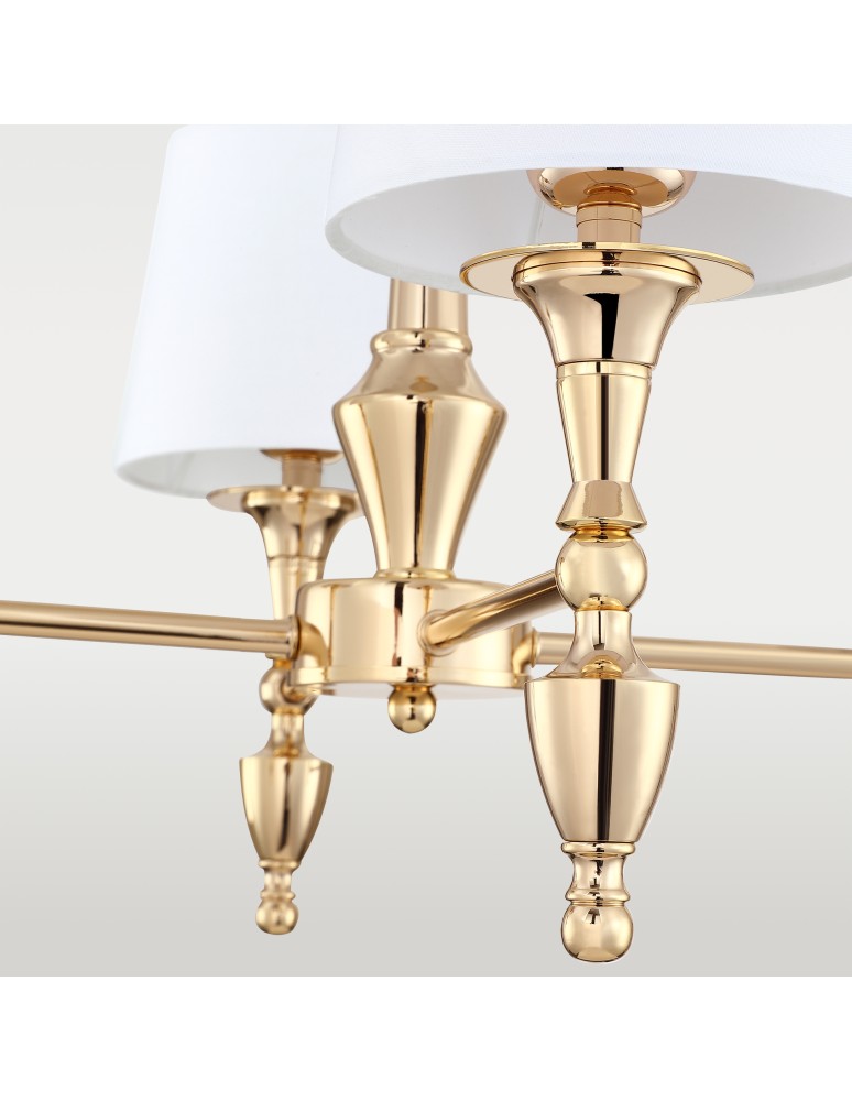 Hampton style pendant lamps - Cosmolight AUSTIN pendant lamp P04142AU-WH Gold. - product kolory-swiatla.pl 3