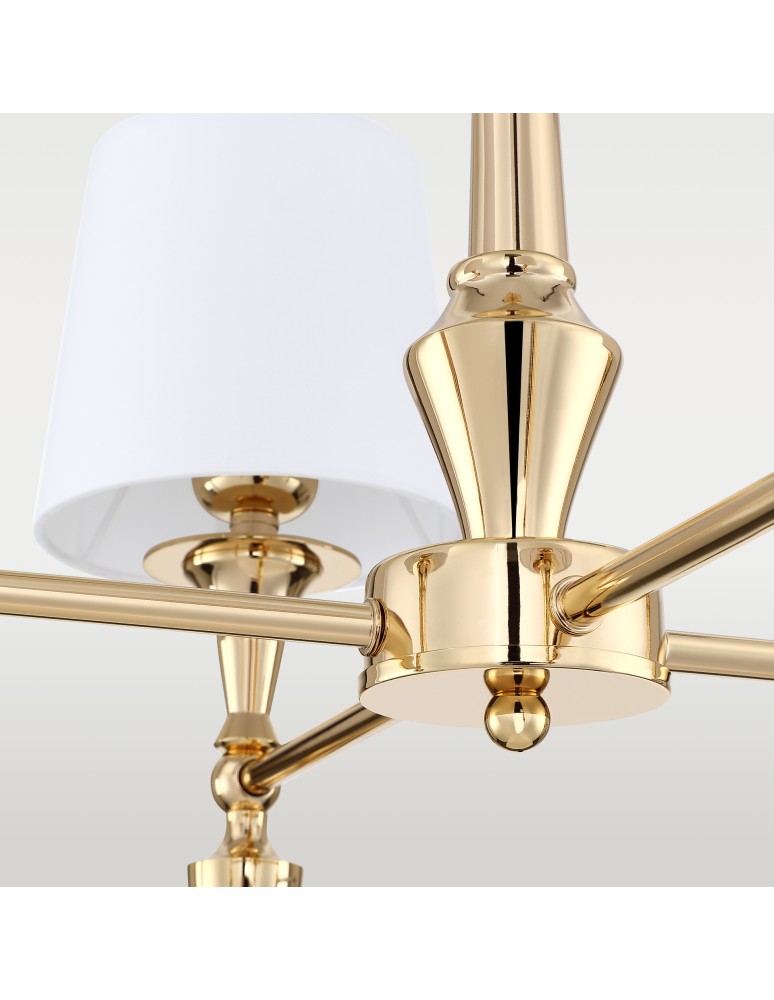 Hampton style pendant lamps - Cosmolight AUSTIN pendant lamp P04142AU-WH Gold. - product kolory-swiatla.pl 4