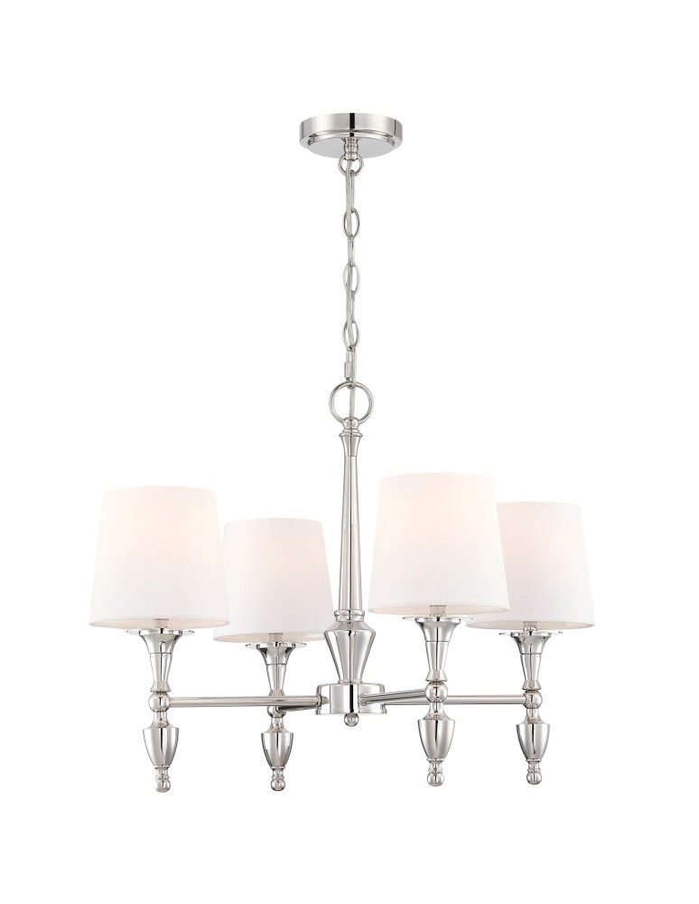 Hampton style pendant lamps - Cosmolight AUSTIN P04135NI-WH Nickel Pendant Lamp - product kolory-swiatla.pl 1