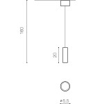 Pendant tube lamps - Azzardo GALILEO 1 PENDANT BK Pendant Lamp Black AZ4069 - product 2