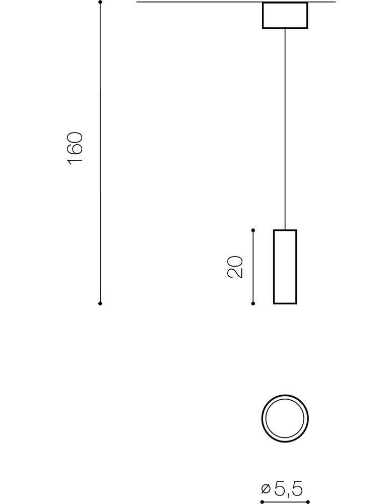 Pendant tube lamps - Azzardo GALILEO 1 PENDANT WH Pendant Lamp White AZ4068 - product kolory-swiatla.pl 2