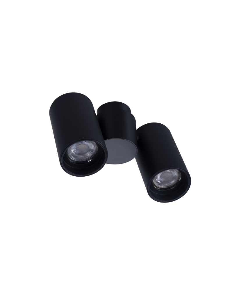Ceiling spotlights - Azzardo MAKALU 2 BK Surface Mounted Lamp Black AZ4212 - product kolory-swiatla.pl 2