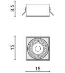 Frameless flush-mounted lamps - trimless - Azzardo NOVA GIPS BLACK/BLACK 1xES111 Recessed Black AZ2872 - product 3