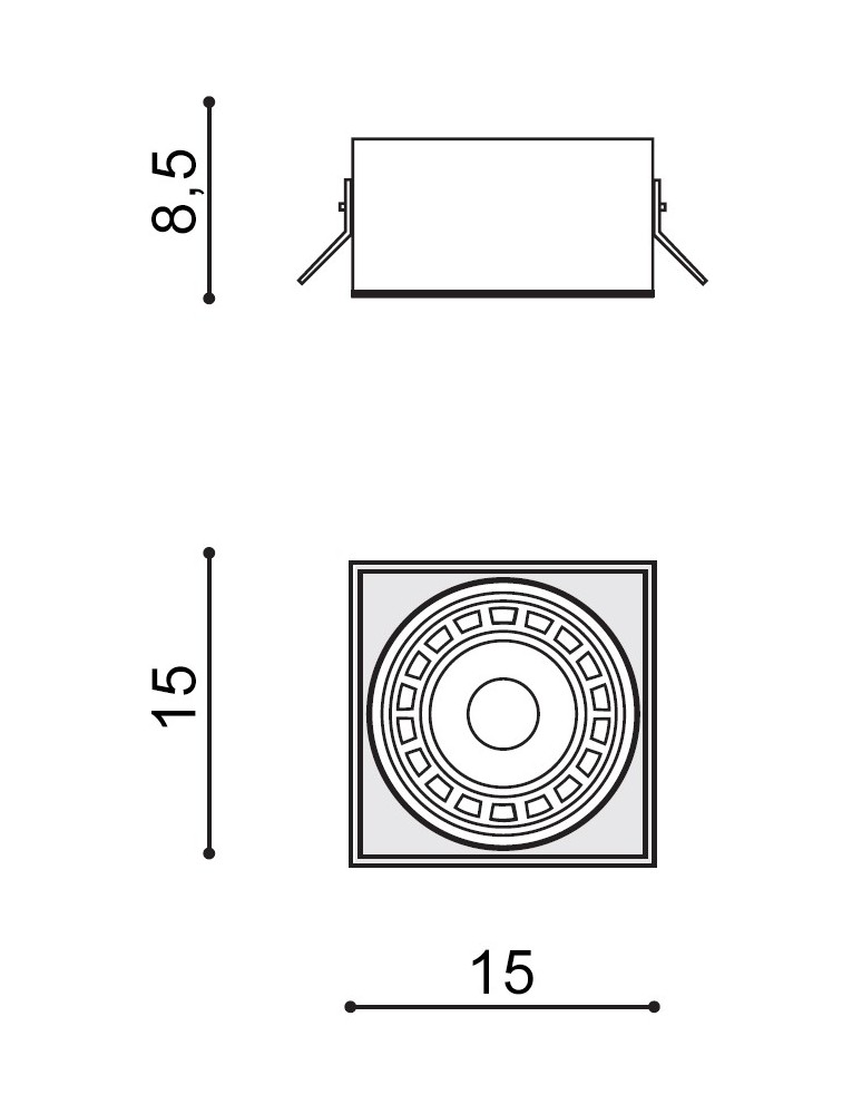Frameless flush-mounted lamps - trimless - Azzardo NOVA GIPS BLACK/BLACK 1xES111 Recessed Black AZ2872 - product kolory-swiatla.pl 3
