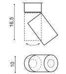 LED headlights - Azzardo SIENA 20W 3000K BLACK 1xLED Ceiling Spotlight Black AZ2218 - product 2