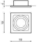 Square flush-mounted lamps - Azzardo SISTO 1 BLACK/BLACK 1xES111 Recessed Black AZ2810 - product 2