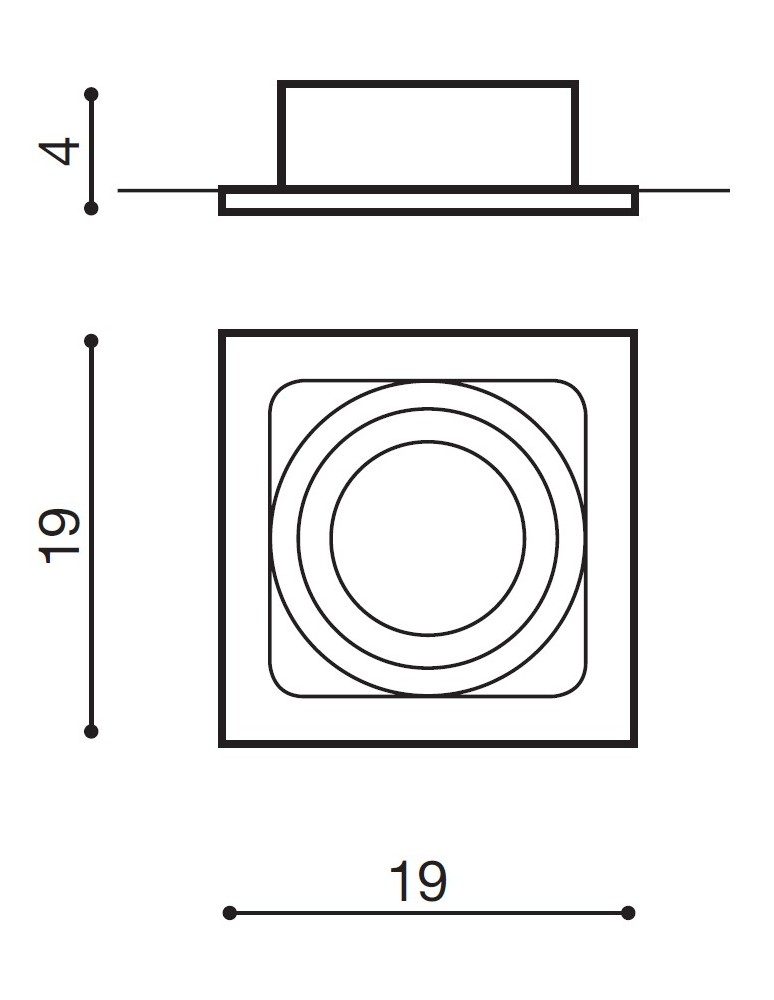 Square flush-mounted lamps - Azzardo SISTO 1 BLACK/BLACK 1xES111 Recessed Black AZ2810 - product kolory-swiatla.pl 2