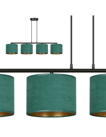 Emibig HILDE 4 BL GREEN PENDING LAMP BLACK 1051/4 - product 2