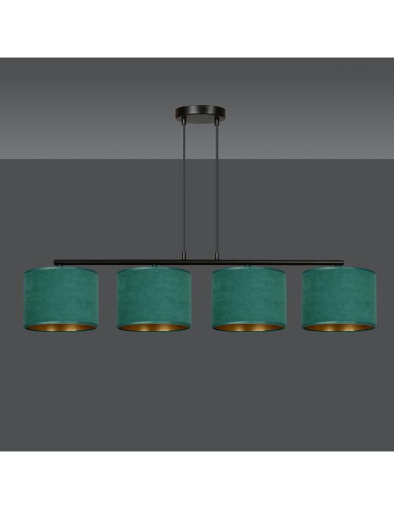 4 point pendant lamps - Emibig HILDE 4 BL GREEN PENDING LAMP BLACK 1051/4 - product kolory-swiatla.pl 3