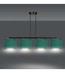 4 point pendant lamps - Emibig HILDE 4 BL GREEN PENDING LAMP BLACK 1051/4 - product 4
