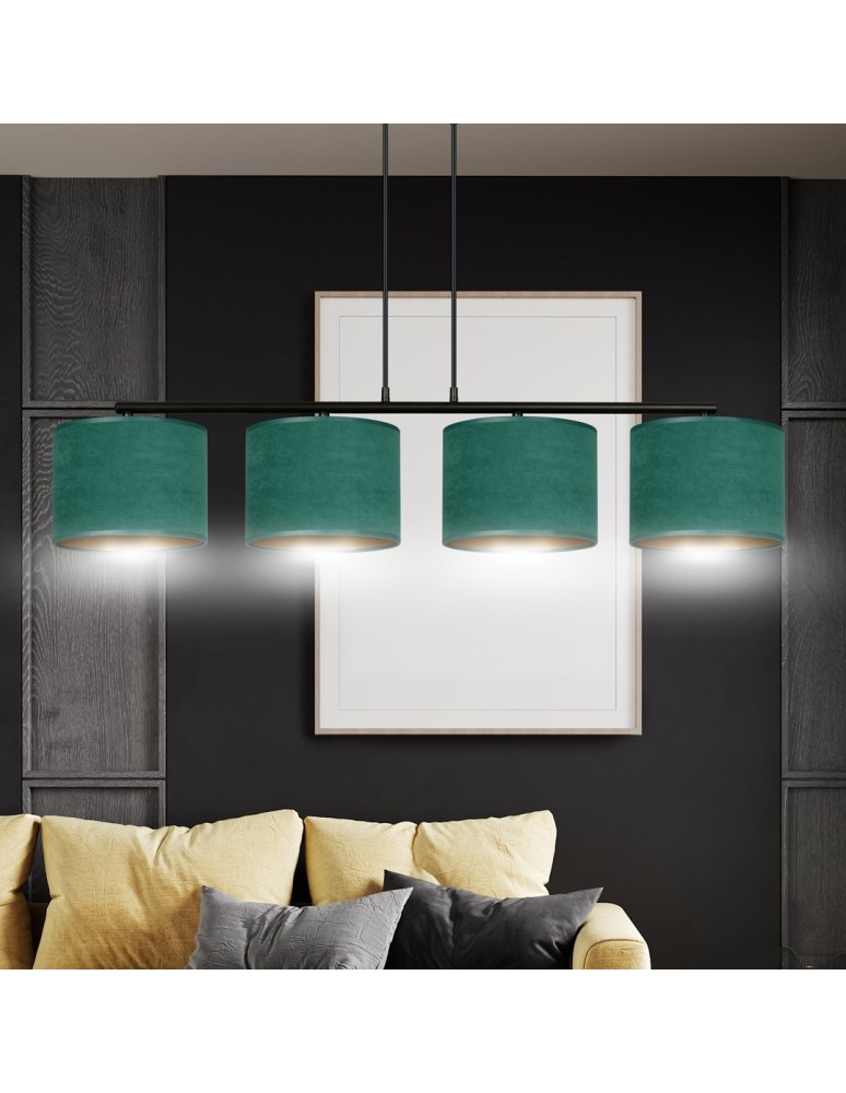 4 point pendant lamps - Emibig HILDE 4 BL GREEN PENDING LAMP BLACK 1051/4 - product kolory-swiatla.pl 7