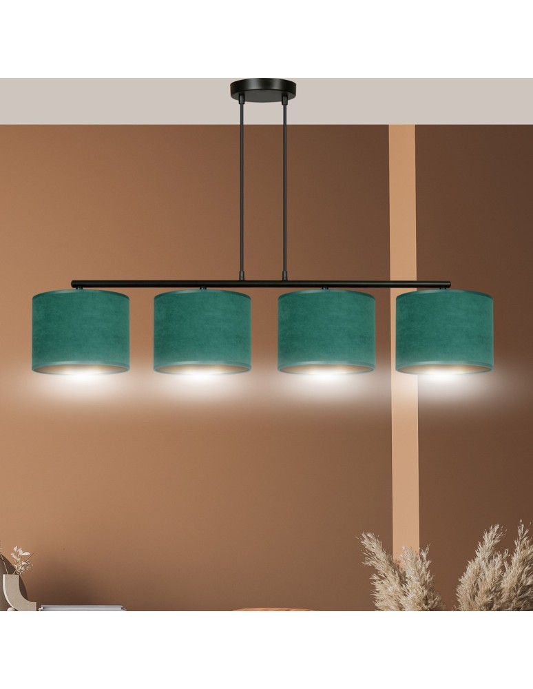 4 point pendant lamps - Emibig HILDE 4 BL GREEN PENDING LAMP BLACK 1051/4 - product kolory-swiatla.pl 9