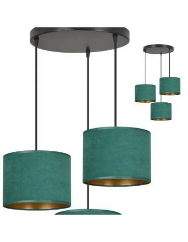 Emibig HILDE 3 BL PREMIUM GREEN LAMPA WISZĄCA CZARNY 1051/3PREM - produkt 2