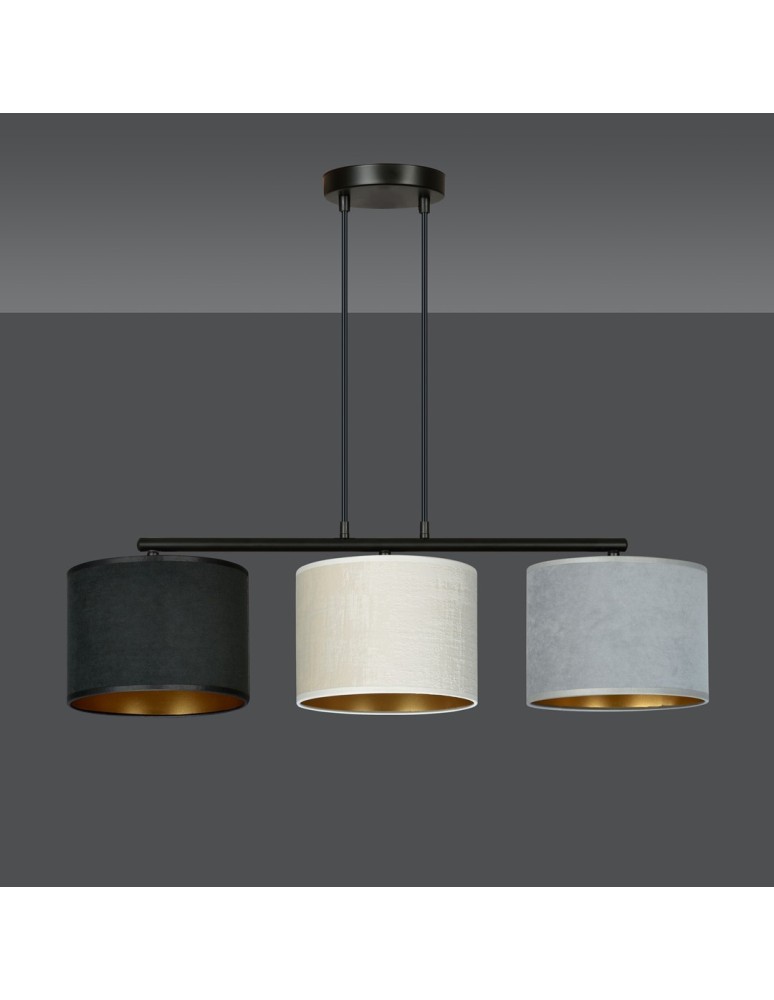 Multicolored pendant lamps - Emibig HILDE 3 BL MIX Pendant LAMP BLACK 1055/3 - product kolory-swiatla.pl 3