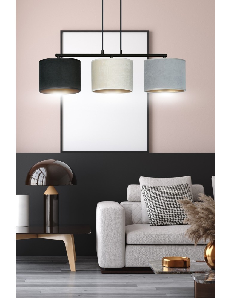 Multicolored pendant lamps - Emibig HILDE 3 BL MIX Pendant LAMP BLACK 1055/3 - product kolory-swiatla.pl 7