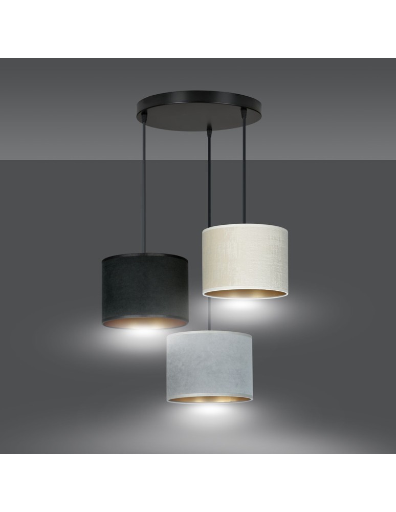 Multicolored pendant lamps - Emibig HILDE 3 BL PREMIUM MIX Pendant LAMP BLACK 1055/3PREM - product kolory-swiatla.pl 4