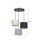 Multicolored pendant lamps - Emibig HILDE 3 BL PREMIUM MIX Pendant LAMP BLACK 1055/3PREM - product 5