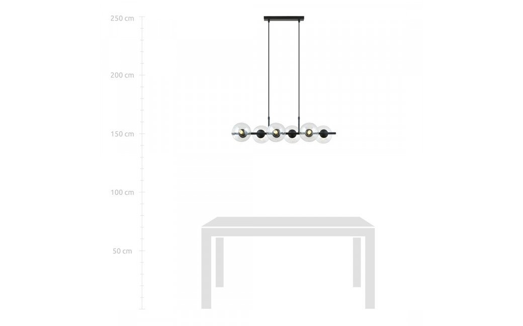 Emibig RORY 6 TRANSPARENT Lampa wisząca Czarny 1206/6