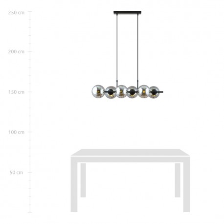 Emibig RORY 6 GRAFIT Lampa wisząca Czarny 1207/6
