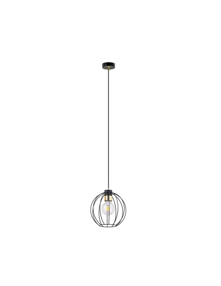Single pendant lamps - Emibig GINO 1 BLACK/GOLD Pendant Lamp Black/Gold 1222/1 - product kolory-swiatla.pl 2