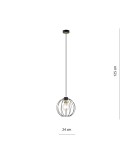 Single pendant lamps - Emibig GINO 1 BLACK/GOLD Pendant Lamp Black/Gold 1222/1 - product 4