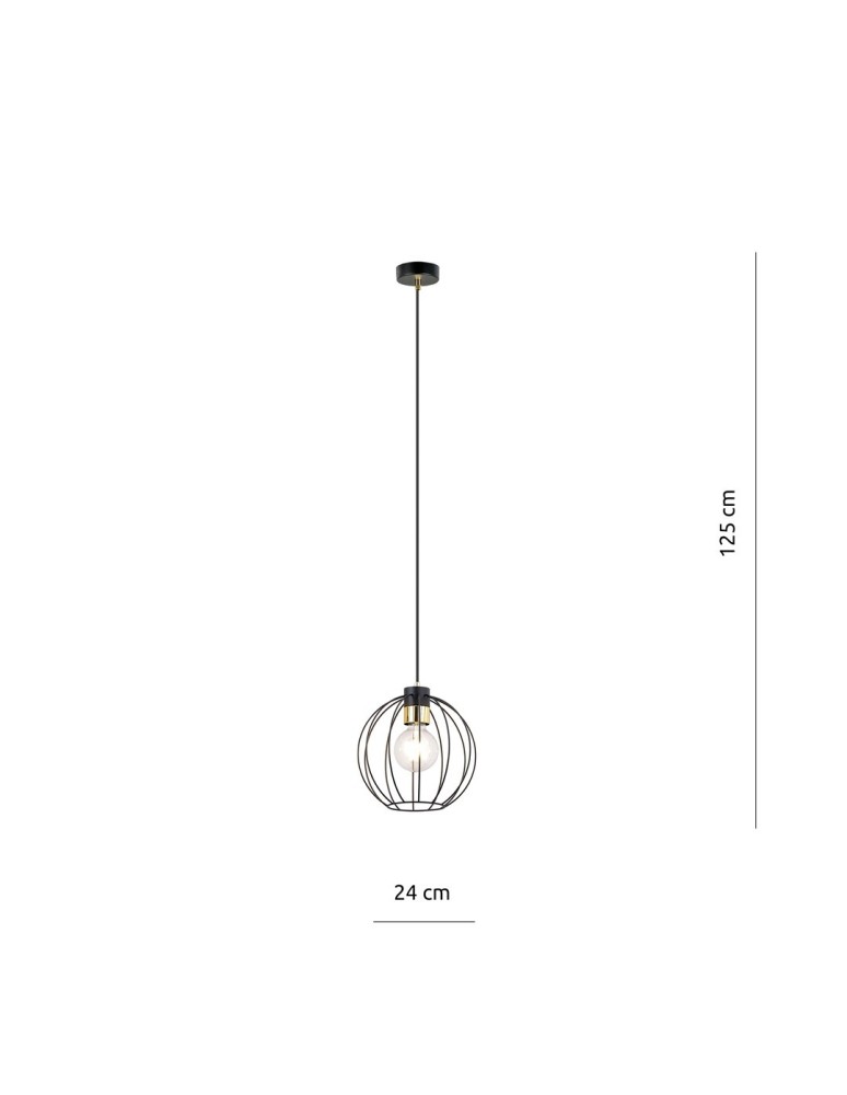 Single pendant lamps - Emibig GINO 1 BLACK/GOLD Pendant Lamp Black/Gold 1222/1 - product kolory-swiatla.pl 4