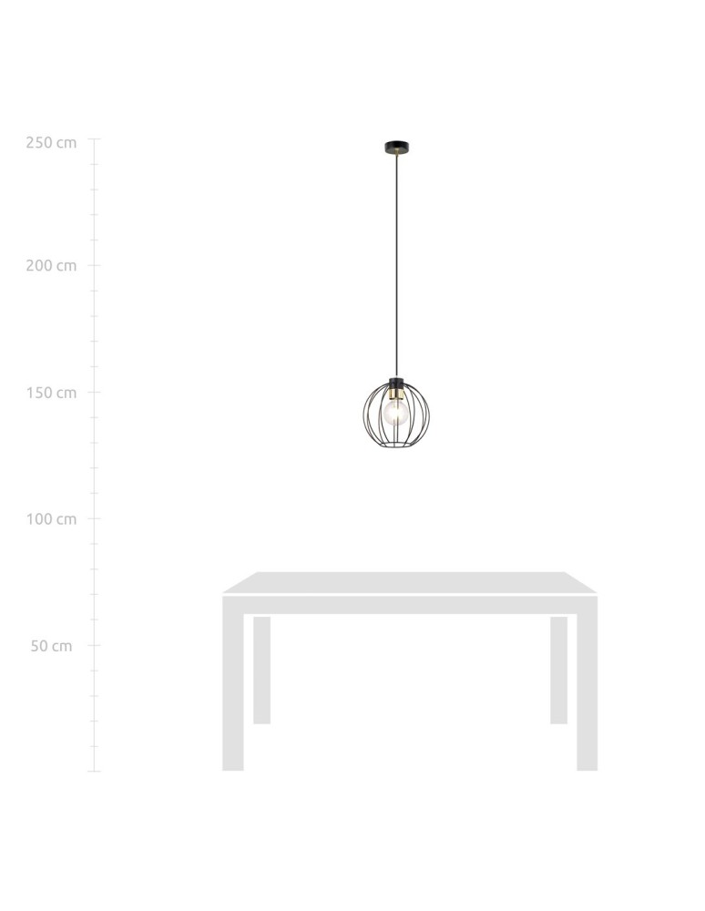 Single pendant lamps - Emibig GINO 1 BLACK/GOLD Pendant Lamp Black/Gold 1222/1 - product kolory-swiatla.pl 5