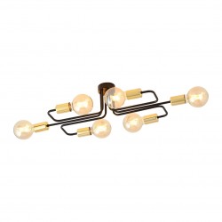 Emibig VEKEN 6A GOLD Lampa sufitowa Czarny/Złoty 1175/6A