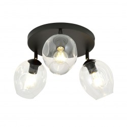 Emibig FLOW 3 PREM TRANSPARENT Lampa sufitowa Czarny 1177/3PREM