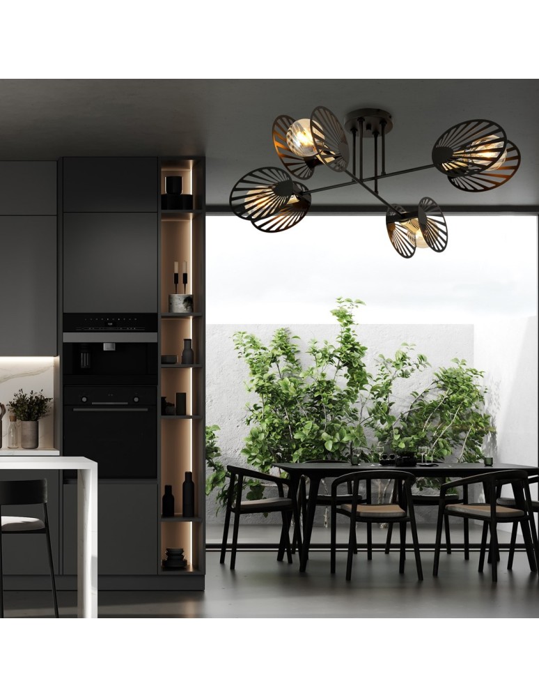 Loft ceiling lamps - industrial - Emibig TALIA 4 Ceiling lamp Black 1181/4 - product kolory-swiatla.pl 3