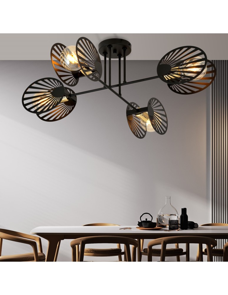 Loft ceiling lamps - industrial - Emibig TALIA 4 Ceiling lamp Black 1181/4 - product kolory-swiatla.pl 4