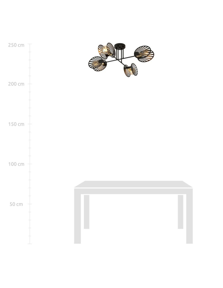 Loft ceiling lamps - industrial - Emibig TALIA 4 Ceiling lamp Black 1181/4 - product kolory-swiatla.pl 6